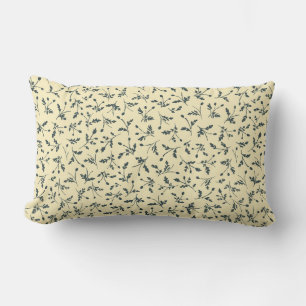 Butter Yellow Modern Farmhouse Daisy Buds Pattern Lumbar Cushion