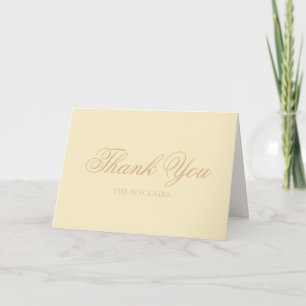 Butter Yellow Modern Simple Wedding Custom Thank You Card