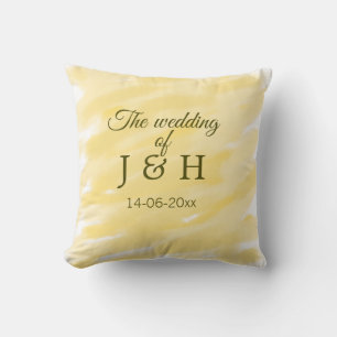 Butter yellow pastel the wedding of couple name le cushion