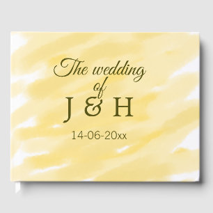 Butter yellow pastel the wedding of couple name le guest book