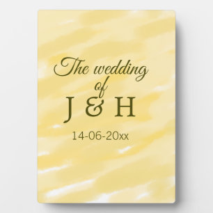 Butter yellow pastel the wedding of couple name le plaque