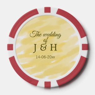 Butter yellow pastel the wedding of couple name le poker chips