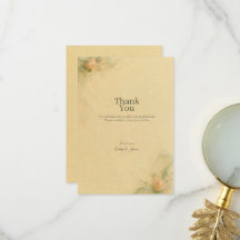 Butter Yellow Peach Ranunculus Thank You Card