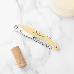 Butter Yellow Personalised Wedding Bridesmaid Corkscrew