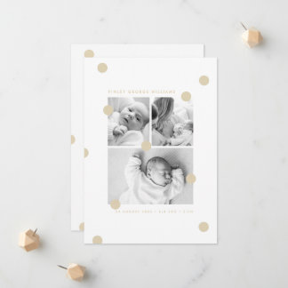 Butter Yellow Photo Collage Birth Announcement