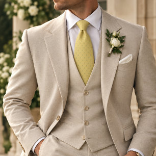 Butter Yellow & Pistachio Luxury Micro Polka Dot Tie