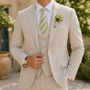 Butter Yellow Powder Blue Heritage Regimental Tie