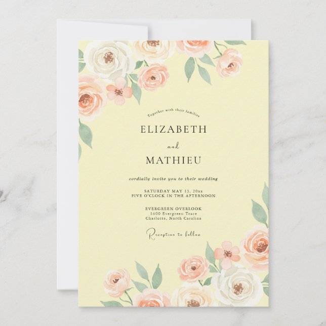 Butter Yellow Radiant Spring Wedding Invitation (Front)