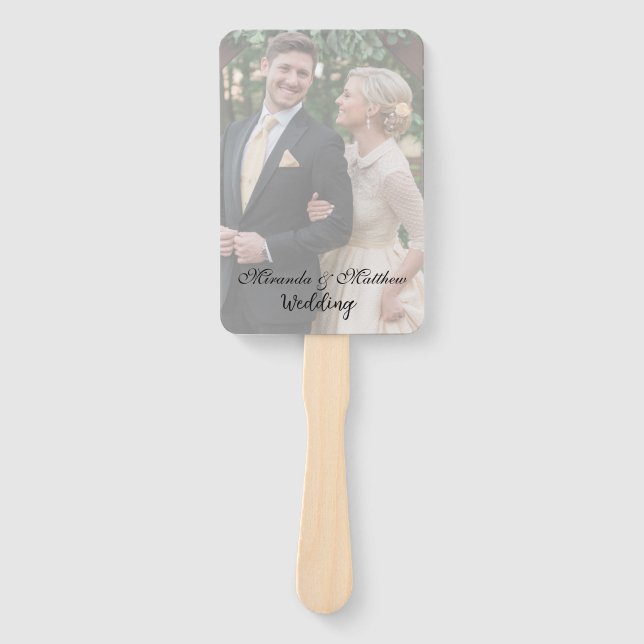 Butter-Yellow Rose Bouquet Wedding Photo Hand Fan (Front)