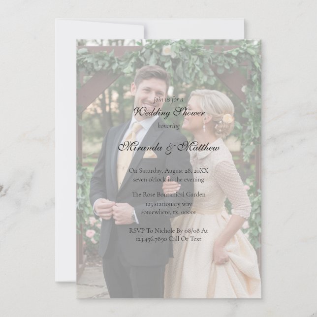 Butter-Yellow Rose Bouquet Wedding Shower Invitation (Front)