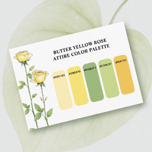 Butter yellow roses wedding colour palette enclosure card