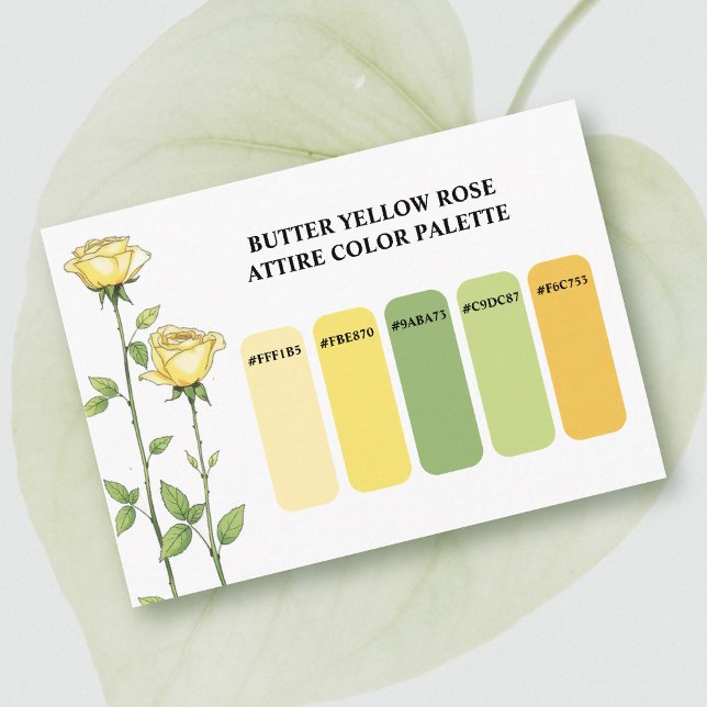 Butter yellow roses wedding colour palette enclosure card (Creator Uploaded)