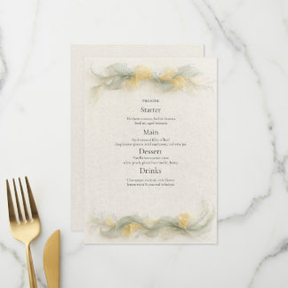 Butter Yellow Sage Garden Menu Card