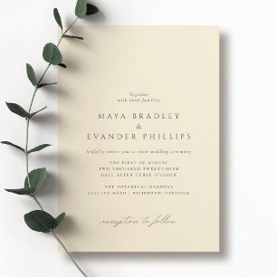 Butter Yellow   Simple Elegant Wedding Invitation