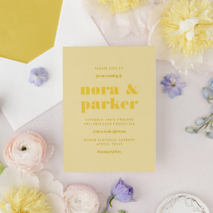 Butter Yellow Simple Modern Wedding Invitation
