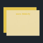 Butter Yellow Simple Personalised Card<br><div class="desc">Beautiful buttery soft yellow tones create this modern and simple note card set. Personalise with your own name or your friend's for a gift. The bold font gives a pop along with the golden yellow on the back side. Pair with the Butter Yellow wedding invitation collection for spring and summer...</div>