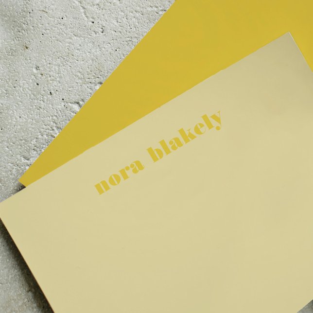 Butter Yellow Simple Personalised Card (Butter Yellow Simple Personalized Note Card)