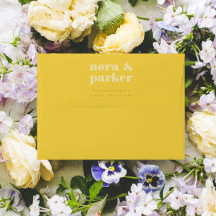 Butter Yellow Simple Return Address Envelope