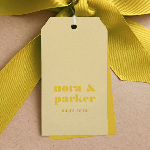 Butter Yellow Simple Wedding Gift Tags