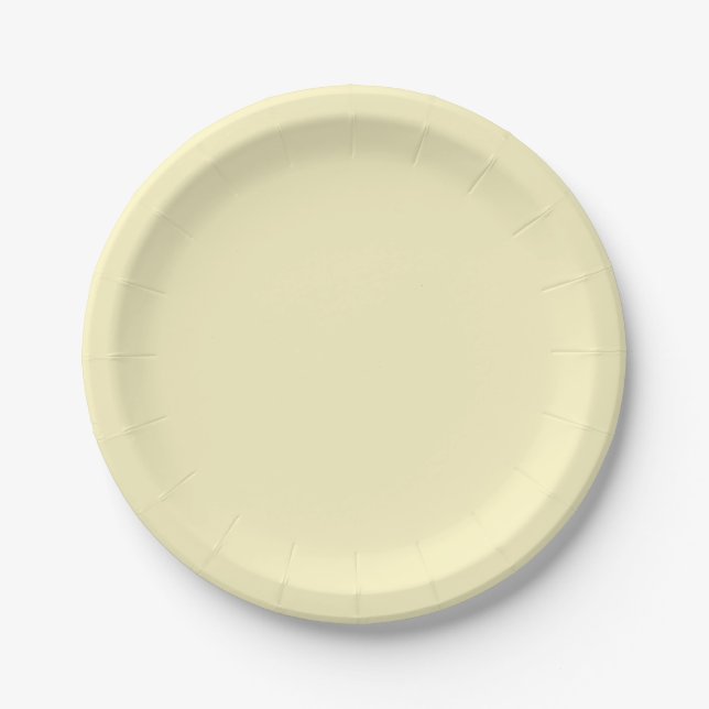 Butter Yellow Solid Colour Paper Plate (Front)