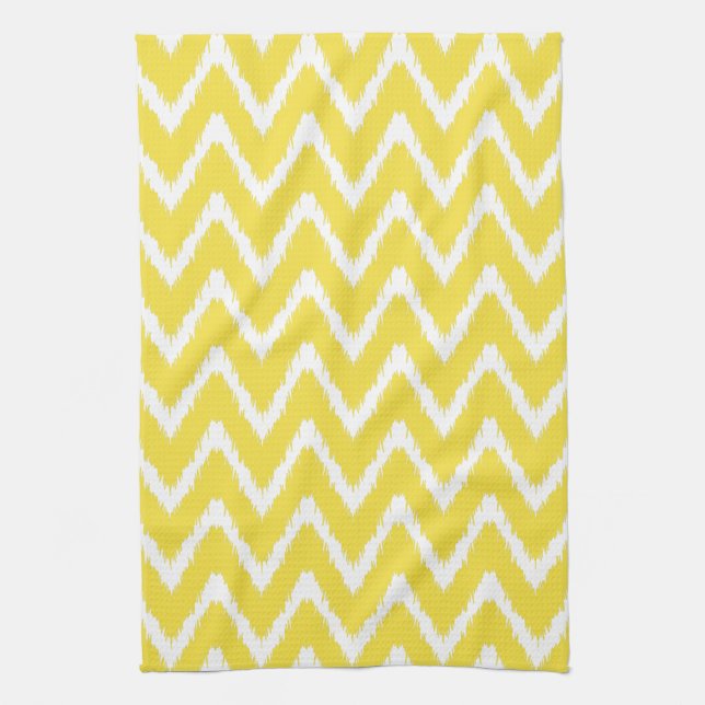Butter Yellow Southern Cottage Chevrons Tea Towel (Vertical)