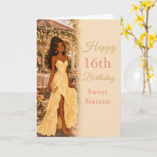 Butter Yellow Sweet Sixteen Birthday Card