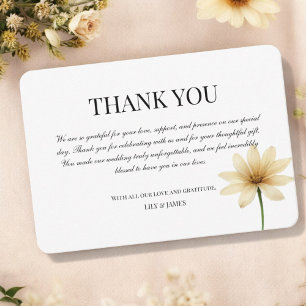 Butter Yellow Watercolor Floral Elegant Modern Thank You Card
