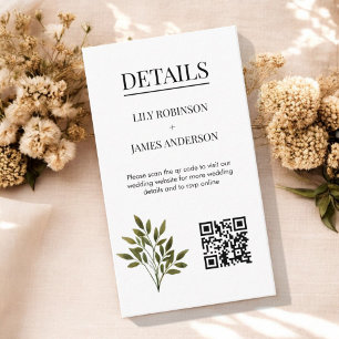 Butter Yellow Watercolor Floral Elegant QR Code Enclosure Card