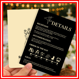 Butter Yellow Wedding Order of Events Enclosure  I Invitation