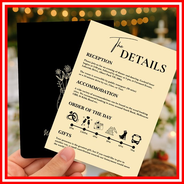 Butter Yellow Wedding Order of Events Enclosure  Invitation (Creator Uploaded)