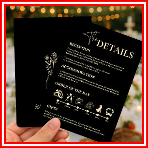 Butter Yellow Wedding Order of Events Enclosure  Invitation