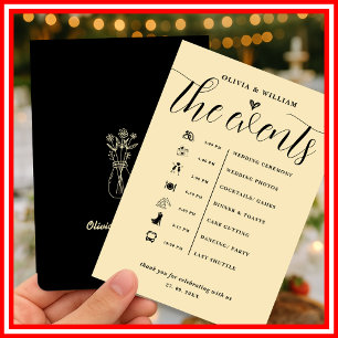Butter Yellow Wedding Order of Events Program