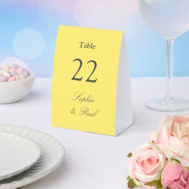 Butter Yellow Wedding Table Number (Insitu(Wedding))