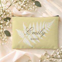 Butter Yellow White Fern Elegant Small Bridal
