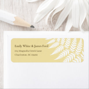 Butter Yellow White Fern Return Address Label