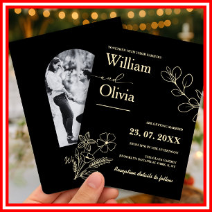 Butter Yellow Wildflower Wedding Invitation