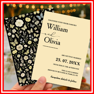 Butter Yellow Wildflower Wedding Invitation