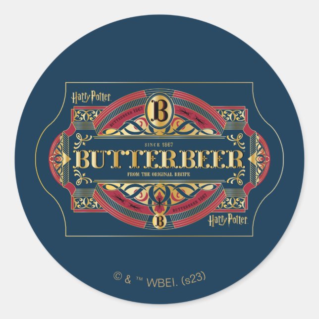 BUTTERBEER™ Horizontal Logo Classic Round Sticker (Front)