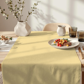 Buttercream Colour Minimalist Soft Pastel Yellow Short Table Runner