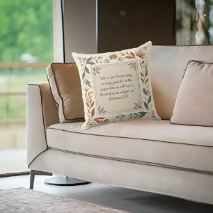 Buttercream Farmhouse Floral Frame Bible Verse  Cushion
