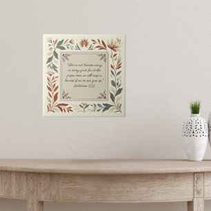 Buttercream Farmhouse Floral Frame Bible Verse  Poster