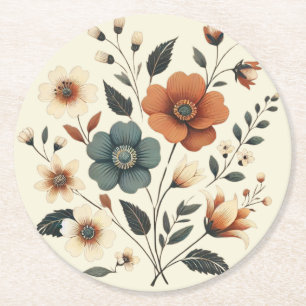 Buttercream Floral Paper Coaster