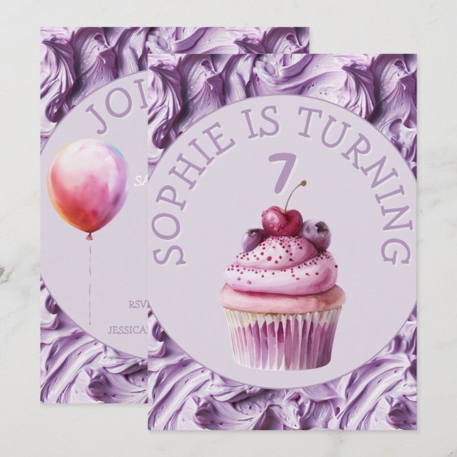 Buttercream Icing Party Birthday  Invitation (Front/Back)
