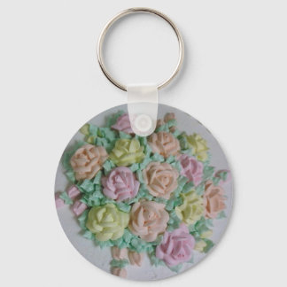 Buttercream icing roses key ring