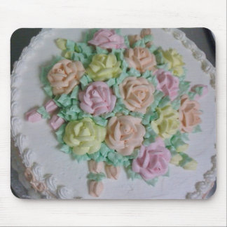 Buttercream icing roses mouse pad