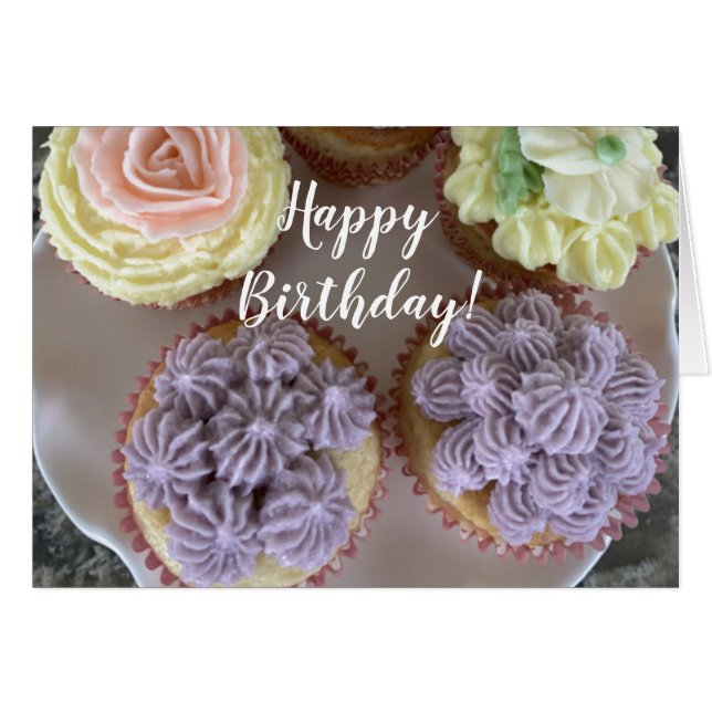 Buttercream Piping Cupcakes For Your Birthday (Front Horizontal)