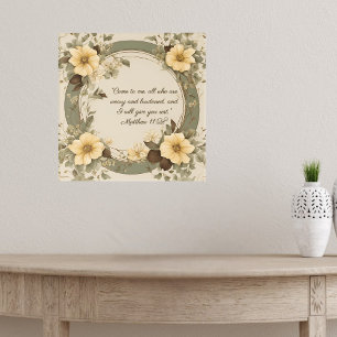 Buttercream Sage Mocha Floral Customisable Poster