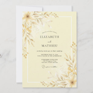 Buttercream Subtle Meadow Wedding Invitation