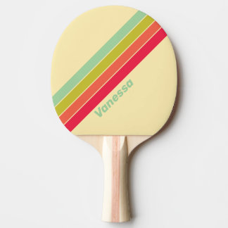 Buttercream Whisper Striped with Name Ping Pong Paddle
