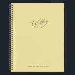 Buttercream Yellow Wedding Plans Notebook<br><div class="desc">Buttercream yellow wedding plans notebook. Modern calligraphy highlights the front,  background colour covers both sides with a tiny heart on the back. Keep notes and special memories together in one beautiful place.</div>
